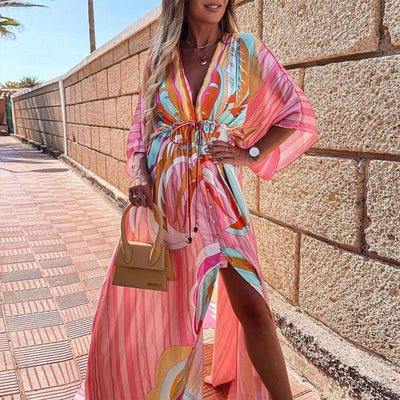 Split Irregular Beach Long Skirt Dress