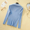 Turn-Down Collar Women Sweater Long Sleeve Top Casual Pullover Knitted Sweaters