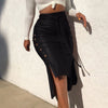 Skirt Female Drawstring High  Asymmetrical Outfits