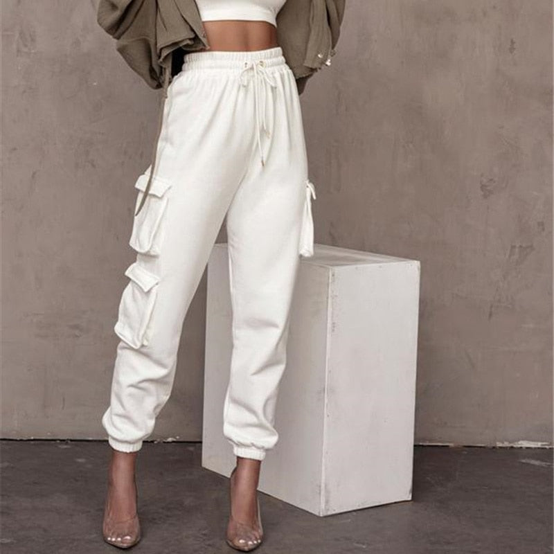 Pants Patchwork Sweatpants Trousers Casual High Elastic Waist