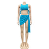 Two Piece Set Bandage Crop Top Mini Skirts Beachwear Outfits