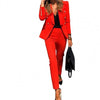 Flap Pockets Two-piece Lapel Buttons Jacket Pencil Pants  Blazer