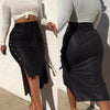 Drawstring High Waist Pleated