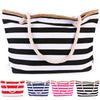 Beach Tote Bag Capacity Striped Shoulder Bag