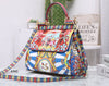 Retro Style Frame Women Totes Classic Printing