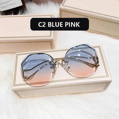 Tea Gradient Sunglasses  Ocean Water Cut Trimmed