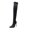 Over The Knee Boots Rhinestone  Bling Thigh Boots