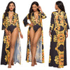 deep V neck  beach cover ups set