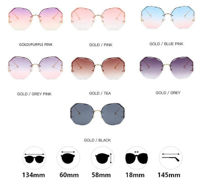 Tea Gradient Sunglasses  Ocean Water Cut Trimmed