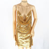 Rhine Metal Chain Glitter Backless Slip Sequins