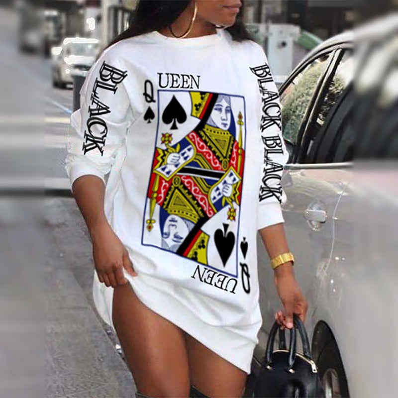 Queen Of Spades Casual T-shirt dress