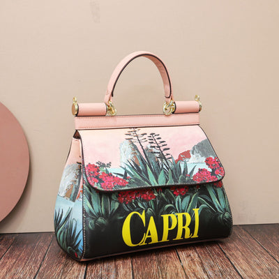 Retro Style Frame Women Totes Classic Printing