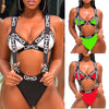 OMG Halter Push Up Swimwear Hollow Out Bandage