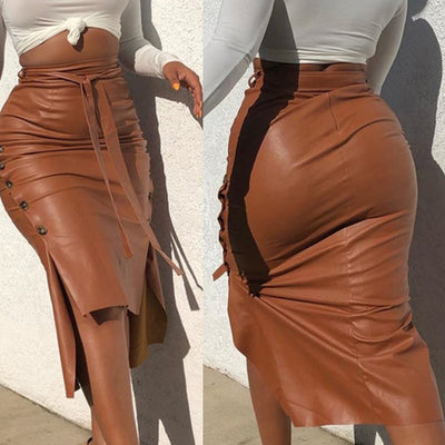 Drawstring High Waist Pleated