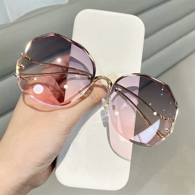 Tea Gradient Sunglasses  Ocean Water Cut Trimmed