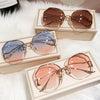 Tea Gradient Sunglasses  Ocean Water Cut Trimmed