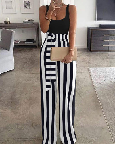 Asymmetrical Neck Wide Leg Jumpsuit High Waist Rompers New