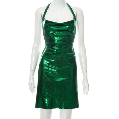 Metallic  Mini Dress Hollow Out