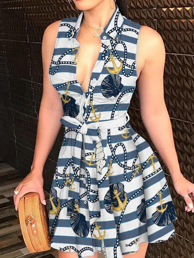 Peacock Print Tie Dress