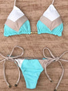 Multicolor Swimsuit  Push Up Ribbed Bikini Set