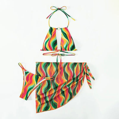 Three Piece Lady Bikini Bathing Suit Bottoms High Cut Bikini Swimsuit