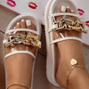 Gold Chains Ladies Beach Slides Summer