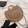 Straw Beach Shoulder Circle Rattan Bags  Woven Totes