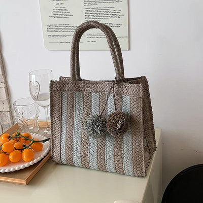 Bohemian Hand-woven Handbag Straw Beach Tote Bag