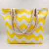 Wavy Striped  Canvas Handbag  Beach Bag Tote Bag