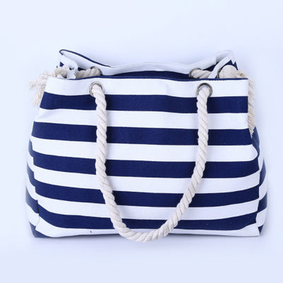 Canvas Handbag Zipper Shoulder Beach Bag