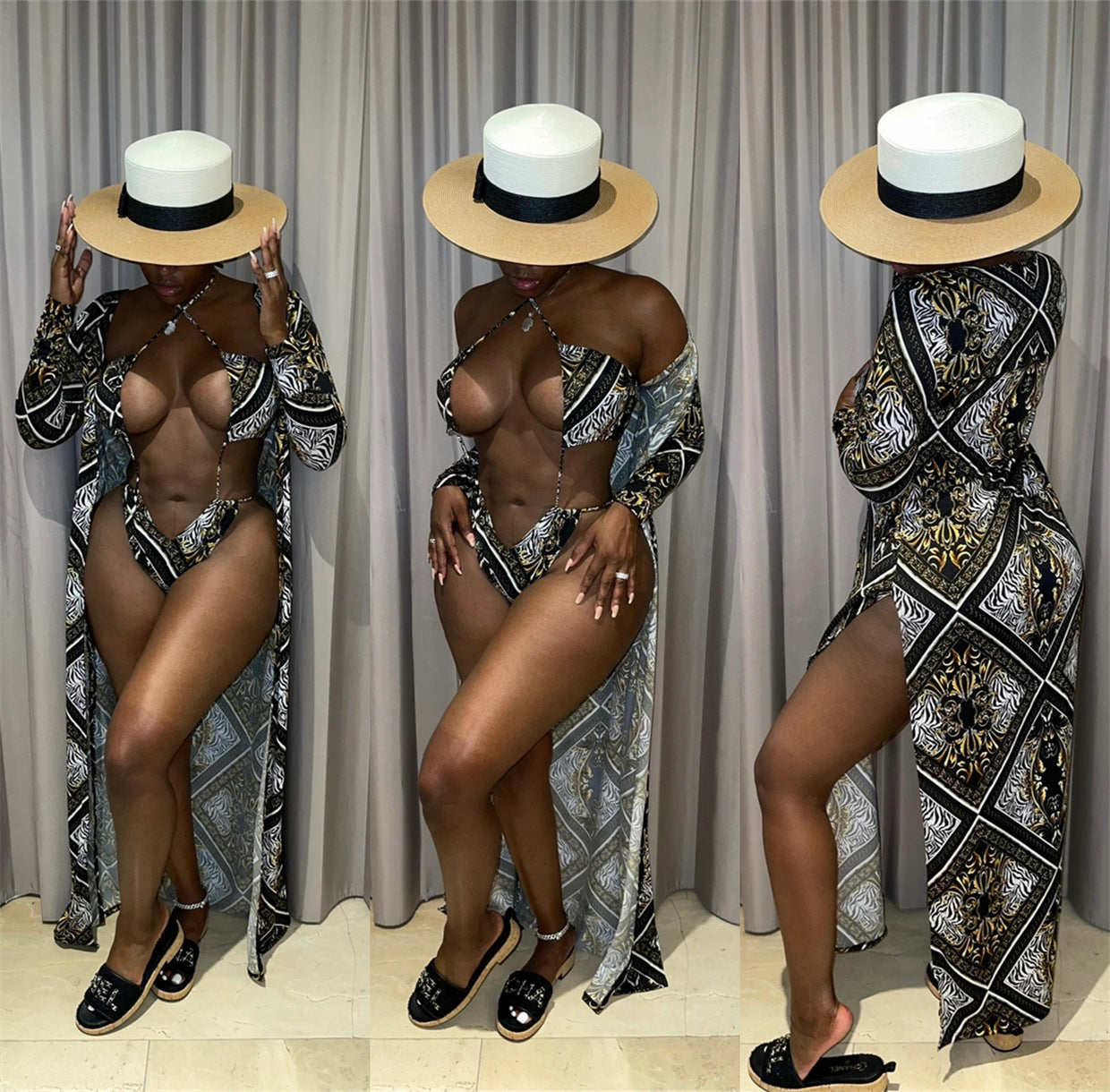 Print Three Piece Swimsuit