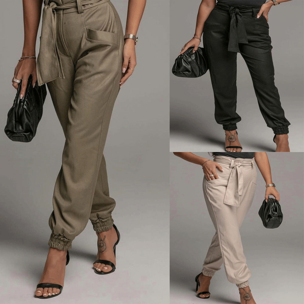 Fashion Simple Solid Color Tunic Pants