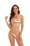 Spring And Summer New Tie-dye Halterneck Strappy Bikini Swimsuit Set