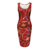 Positioning Print Sleeveless Plus Size Dress