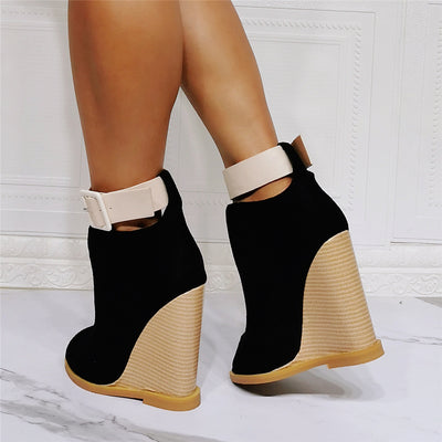 Wedge With One-line Strappy Roman Heel Sandals