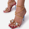 Square Head Snake Print Sandals