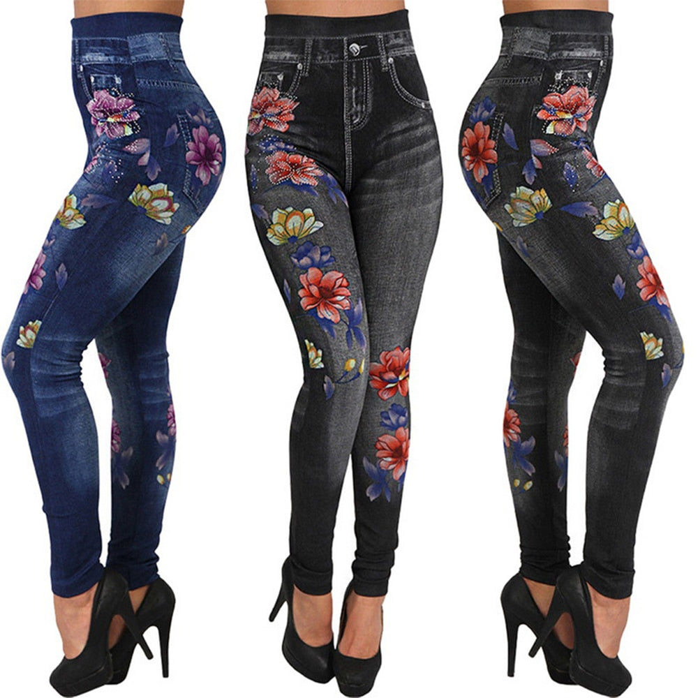 Floral Print High Waist  Leggings