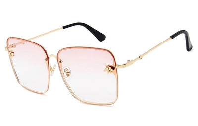 Oversize Rimless Square Sunglasses Women