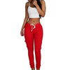 Lace Up Waist Casual Pants Solid