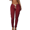 Lace Up Waist Casual Pants Solid