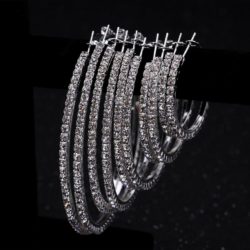 Large Crystal Hoop Earrings