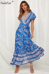 Long Beach Dress Sash Lace Up for Summer: Shop Maxi Boho Dress now!