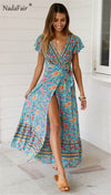 Long Beach Dress Sash Lace Up for Summer: Shop Maxi Boho Dress now!