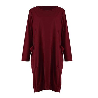 Too Comfy Loose Shirt Dress (Curvy Sizes)