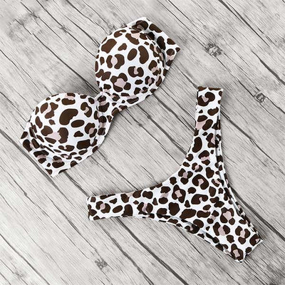 leopard bikini push up