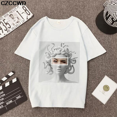 T Shirt Women Medusa Print Vogue Aesthetic T-shirt