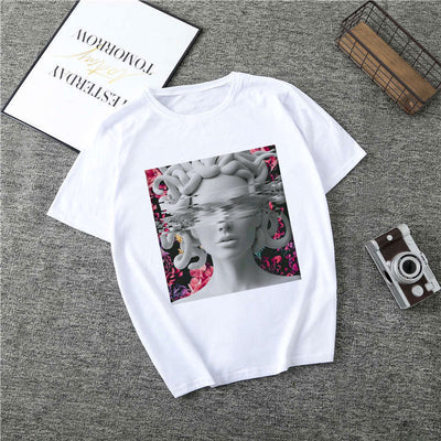 T Shirt Women Medusa Print Vogue Aesthetic T-shirt