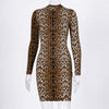 Long Sleeve Leopard Print Dress for Women | BodyCon Dress - Shop now