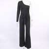 one-shoulder long sleeve jumpsuit