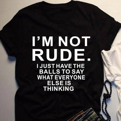 I Am Not Rude Black T Shirt Not Rude